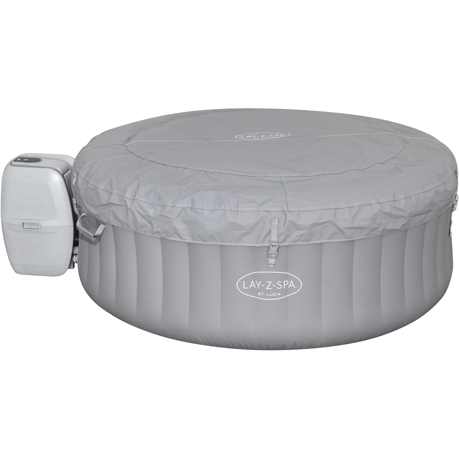 BESTWAY - Vasca Idromassaggio Lay-Z Spa fino a 3 posti colore grigio argento - altezza 66cm diametro 170cm